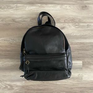 Madewell Lorimer Black Leather Backpack with tag on